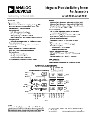 ADUC7033 Datasheet PDF Analog Devices