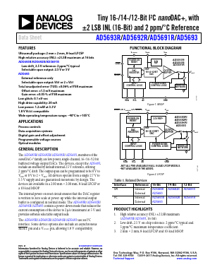 AD5691RACPZ-1RL7 Datasheet PDF Analog Devices