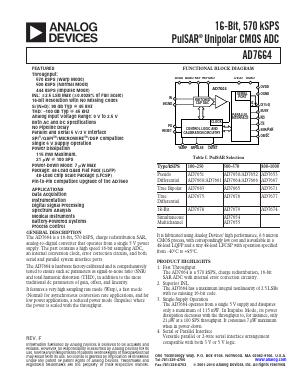AD7664ACPZRL Datasheet PDF Analog Devices