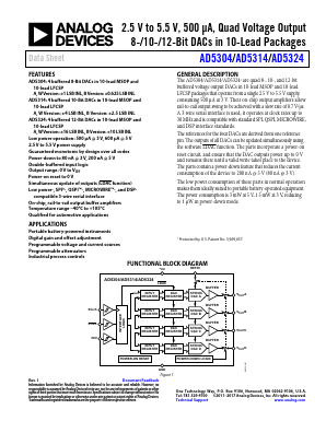 AD5304ARMZ Datasheet PDF Analog Devices