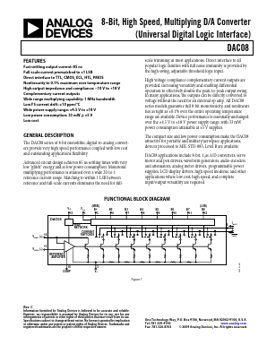 DAC08RC/883C Datasheet PDF Analog Devices