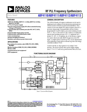 ADF4110BRU Datasheet PDF Analog Devices