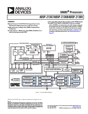 ADSP-21368BBPZ-2A Datasheet PDF Analog Devices