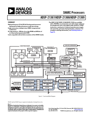 ADSP-21367KBPZ-2A Datasheet PDF Analog Devices