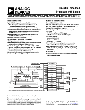ADSP-BF523KBCZ-6C2 Datasheet PDF Analog Devices