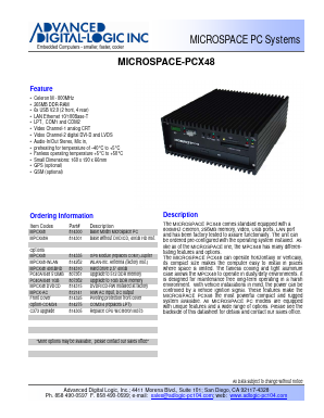 PCX48 Datasheet PDF ADL Embedded Solutions