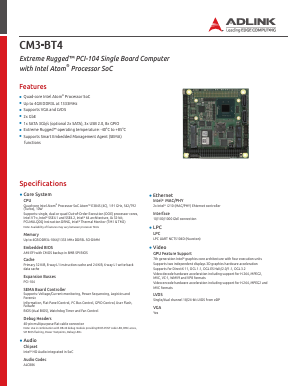 CM3-BT4 Datasheet PDF Adlink Technology Inc.