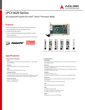 CPCI-3620S Datasheet PDF Adlink Technology Inc.