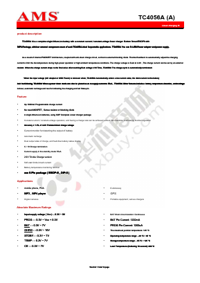 TC4056A Datasheet PDF Advanced Monolithic Systems Inc