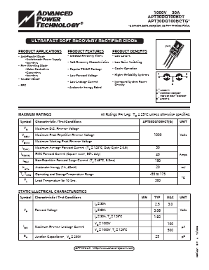 APT30DQ100BCT Datasheet PDF Advanced Power Technology