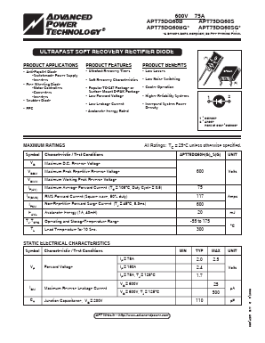 APT75DQ60S Datasheet PDF Advanced Power Technology