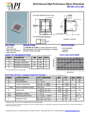 SD445-14-21-305 Datasheet PDF Advanced Photonix, Inc.