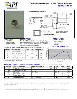 SD112-43-11-221 Datasheet PDF Advanced Photonix, Inc.