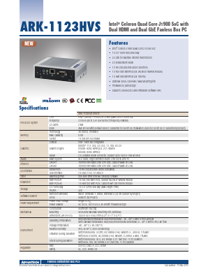 ARK-1123HVS-00A1E Datasheet PDF Advantech Co., Ltd.