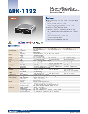 ARK-1122 Datasheet PDF Advantech Co., Ltd.