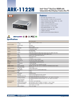 ARK-1122HS-S6A1E Datasheet PDF Advantech Co., Ltd.