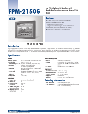 FPM-2150G-X0AE Datasheet PDF Advantech Co., Ltd.