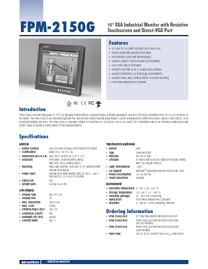 FPM-2150G Datasheet PDF Advantech Co., Ltd.
