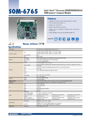 SOM-6765N-S6A1E Datasheet PDF Advantech Co., Ltd.