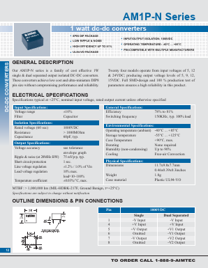 AM1P-0505S-N Datasheet PDF AIMTEC