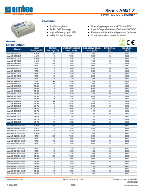 AM5T-2405SH35Z Datasheet PDF AIMTEC
