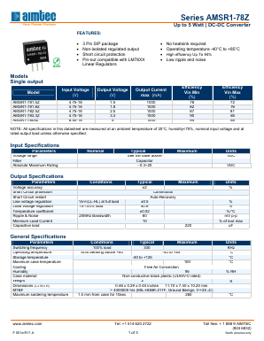 AMSR1-7805Z Datasheet PDF AIMTEC