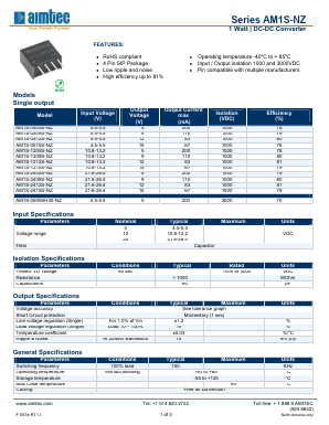 AM1S-2405S-NZ Datasheet PDF AIMTEC