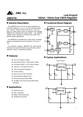 AME8750 Datasheet PDF  Asahi Kasei Microdevices