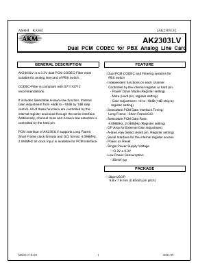 AK2303LV Datasheet PDF  Asahi Kasei Microdevices