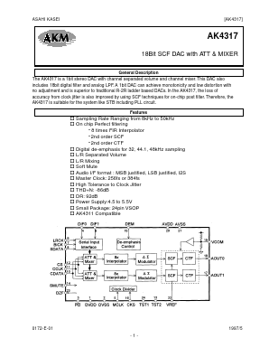 AK4317-VF Datasheet PDF  Asahi Kasei Microdevices