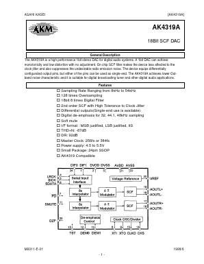 AK4319A Datasheet PDF  Asahi Kasei Microdevices