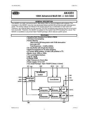 AK4351VT Datasheet PDF  Asahi Kasei Microdevices