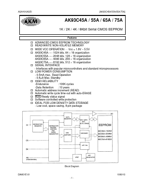 AK93C45A Datasheet PDF  Asahi Kasei Microdevices
