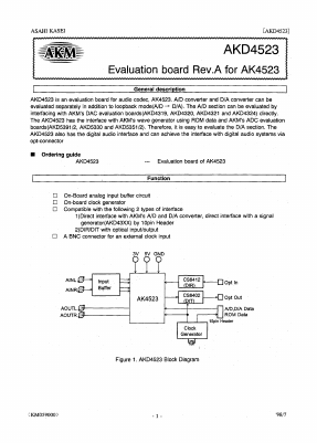 AK4523 Datasheet PDF  Asahi Kasei Microdevices
