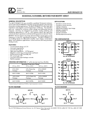 ALD1106 Datasheet PDF Advanced Linear Devices