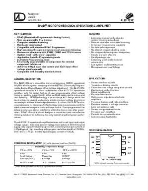 ALD1721EPAL Datasheet PDF Advanced Linear Devices