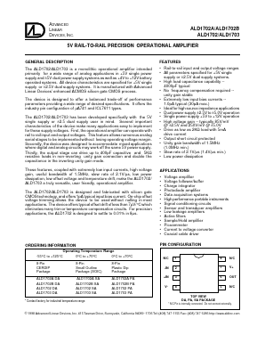 ALD1702BDA Datasheet PDF Advanced Linear Devices