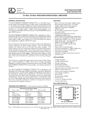 ALD1702BPA Datasheet PDF Advanced Linear Devices