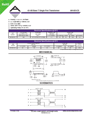 AH1601CS Datasheet PDF Allied Components International