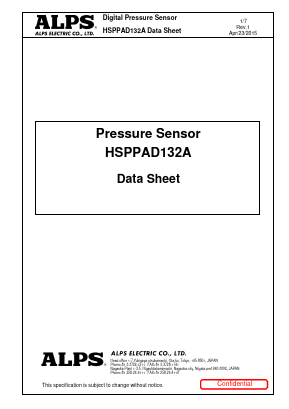 HSPPAD132A Datasheet PDF ALPS ELECTRIC CO.,LTD.