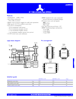 AS29F010-120LC Datasheet PDF Alliance Semiconductor