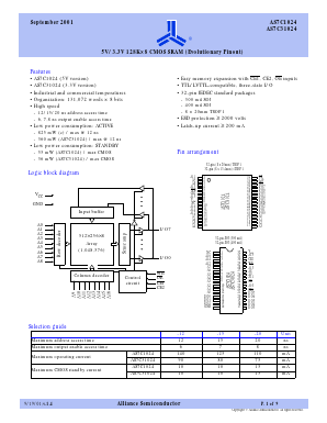 AS7C31024-20TJC Datasheet PDF Alliance Semiconductor