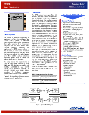 S2036SOCAB-TD Datasheet PDF Applied Micro Circuits Corporation