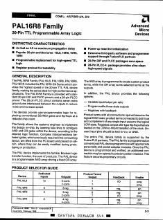 PAL16R6-7/2PC Datasheet PDF Advanced Micro Devices