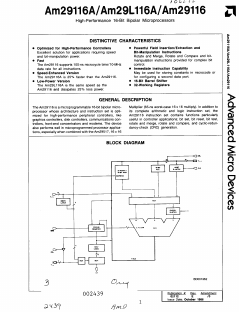 AM29116AXCB Datasheet PDF Advanced Micro Devices