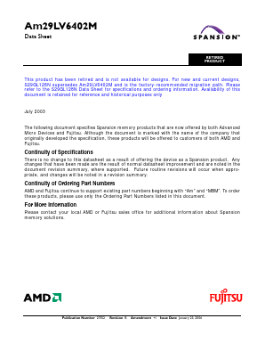 AM29LV6402M Datasheet PDF Advanced Micro Devices