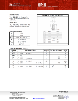 2N4429 Datasheet PDF America Semiconductor, LLC