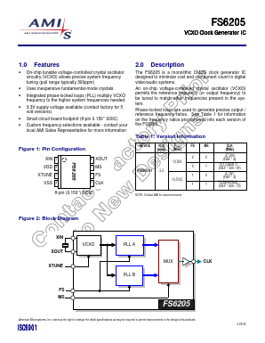 FS6205-01 Datasheet PDF AMI Semiconductor