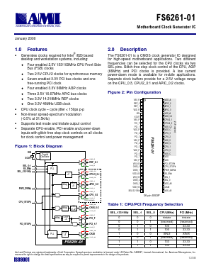 FS6261-01 Datasheet PDF AMI Semiconductor