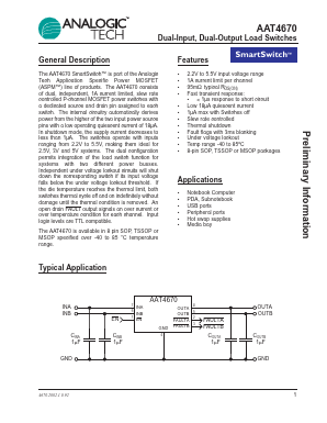 AAT4670 Datasheet PDF Advanced Analogic Technologies